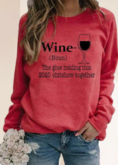 Casual Long Sleeve Letter Printed Top