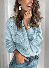 Casual Long Sleeve Solid Color Sweater