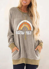 Long Sleeve Round Neck Printed Shirt