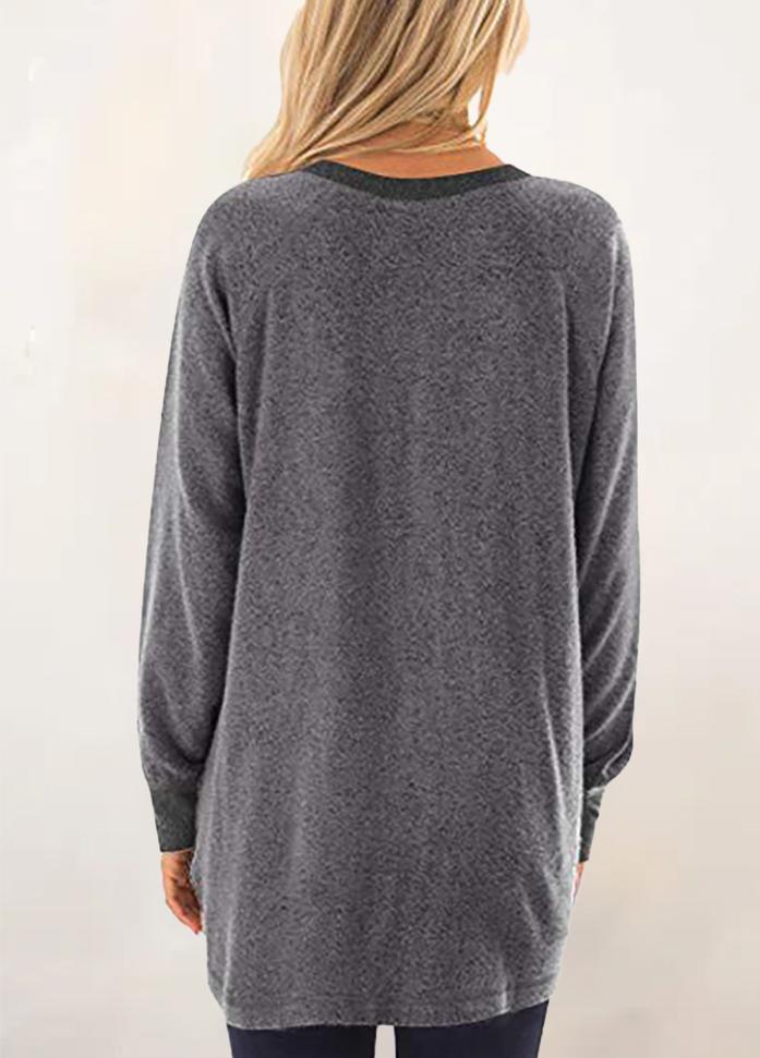 Long Sleeve Round Neck Printed Shirt