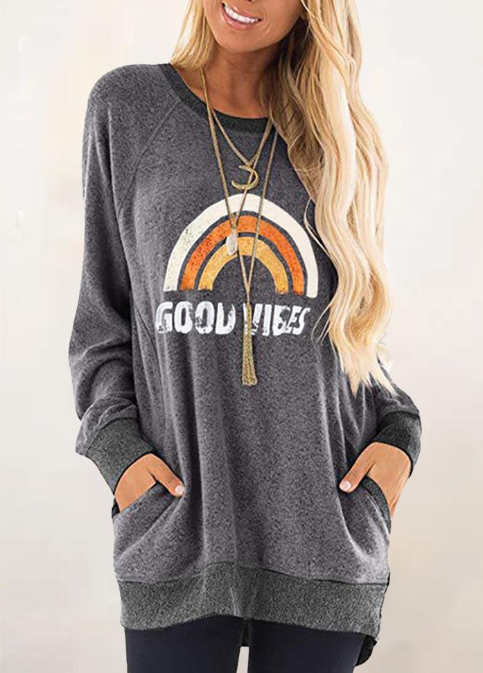 Long Sleeve Round Neck Printed Shirt