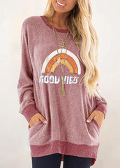 Long Sleeve Round Neck Printed Shirt