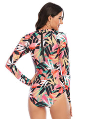 Long Sleeve Printed One Piece Swimwear