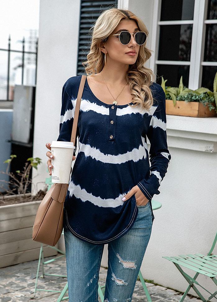 Long Sleeve Button Front T-shirt