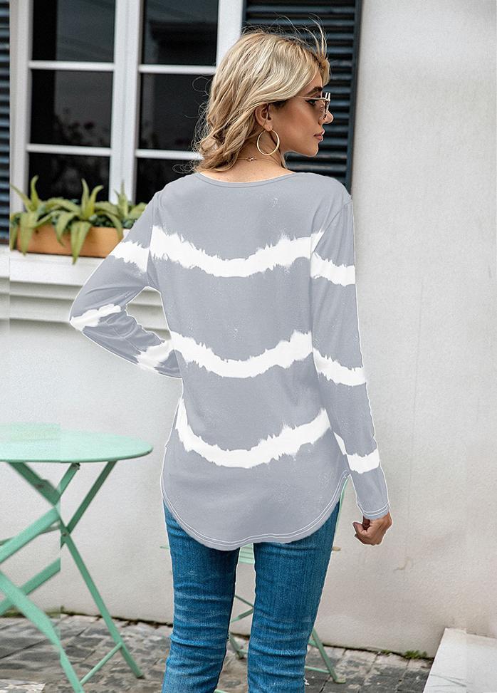 Long Sleeve Button Front T-shirt