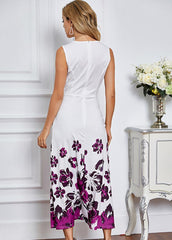 Floral Printed Round Neck Sleeveless Dress