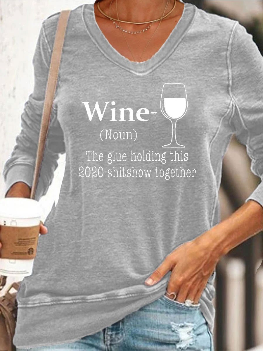 WINE V-neck Sweatshirt