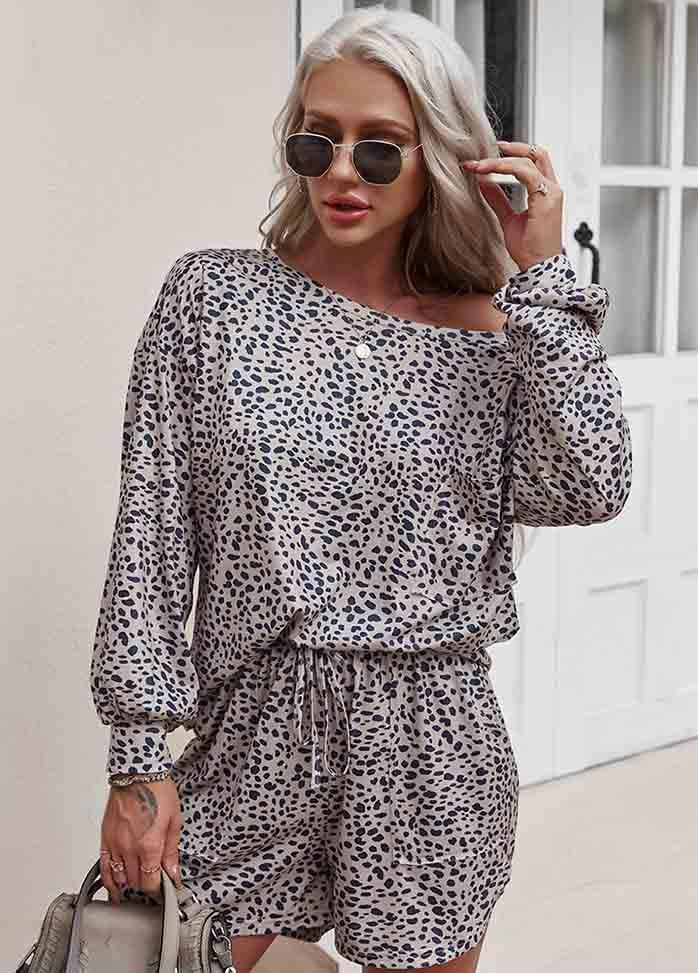 Long Sleeve Printed Top And Shorts