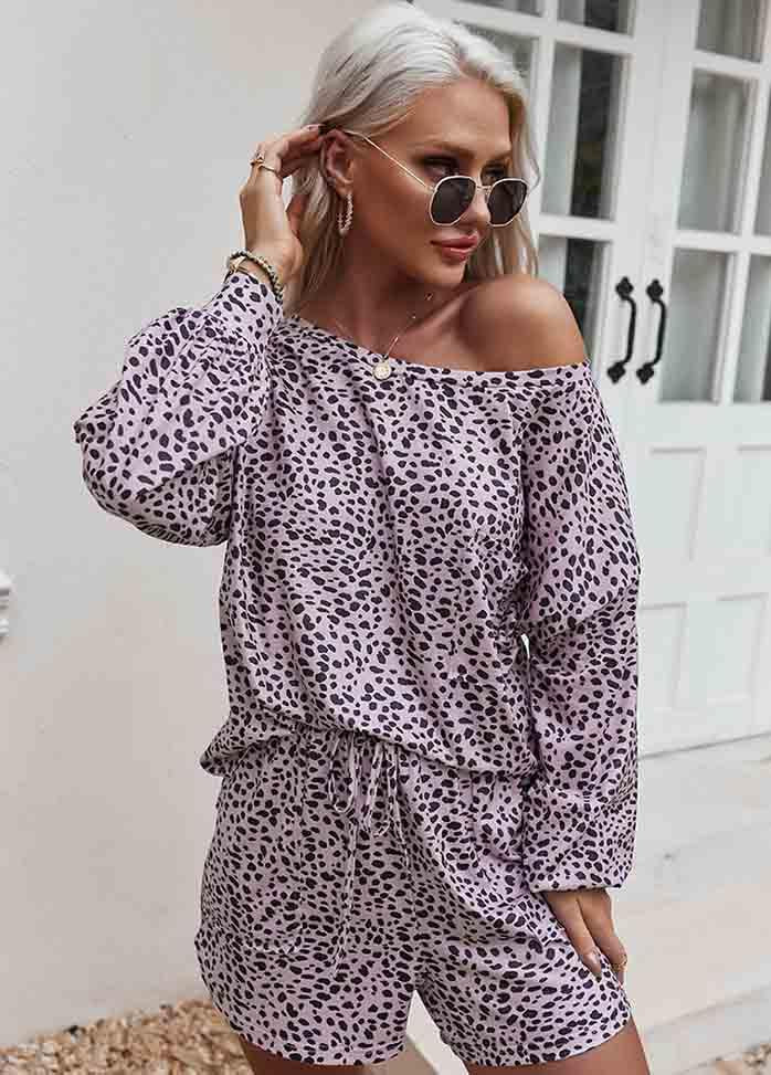 Long Sleeve Printed Top And Shorts