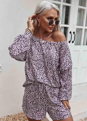 Long Sleeve Printed Top And Shorts