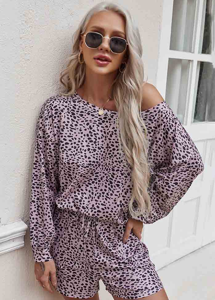 Long Sleeve Printed Top And Shorts
