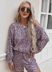 Long Sleeve Printed Top And Shorts