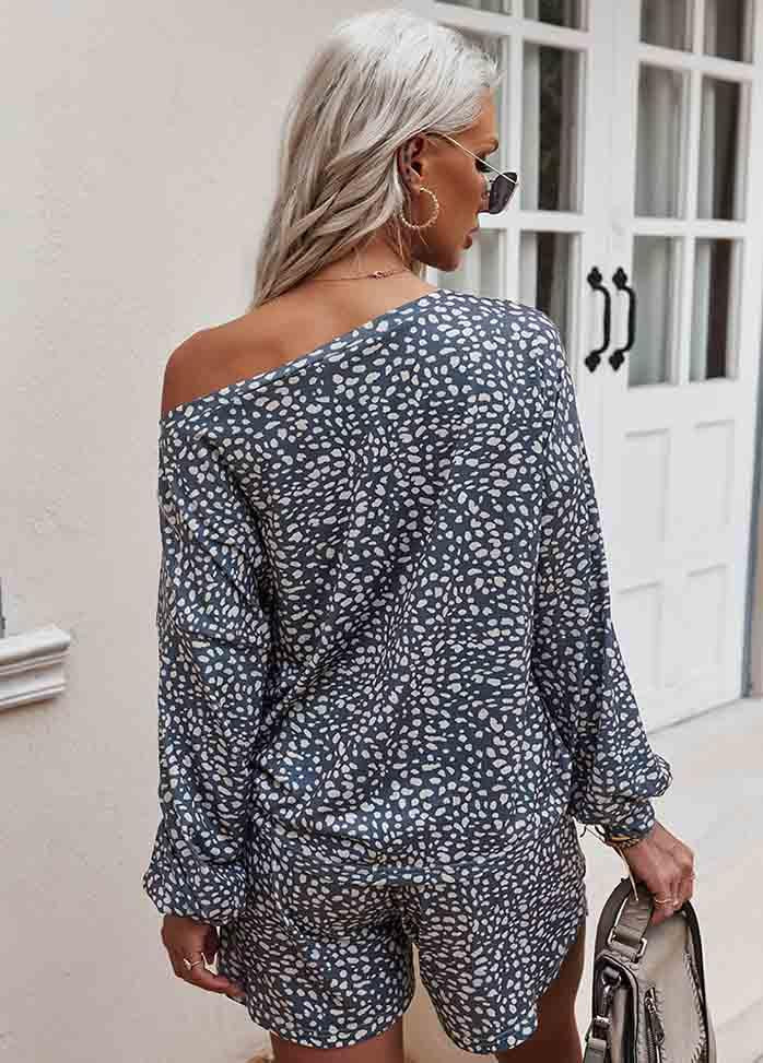 Long Sleeve Printed Top And Shorts