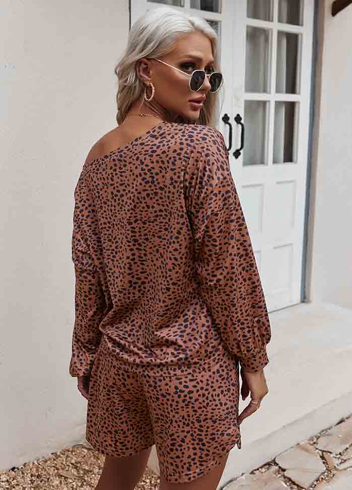 Long Sleeve Printed Top And Shorts