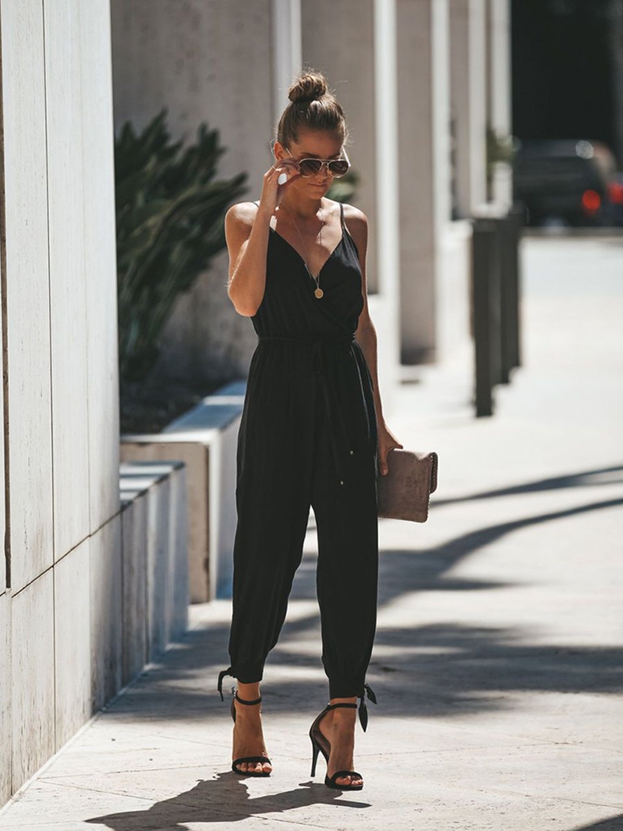 Spaghetti Strap Floral Print Jumpsuit Rompers