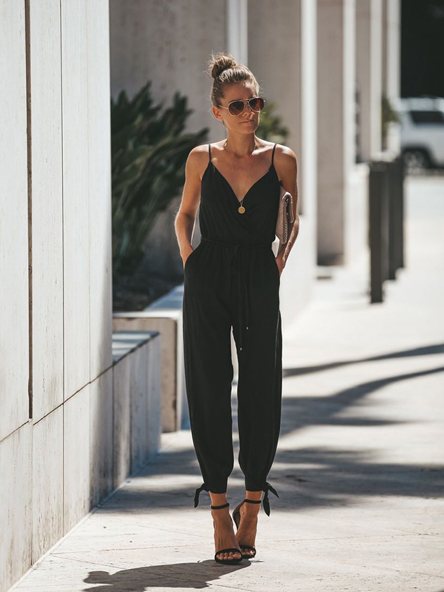 Spaghetti Strap Floral Print Jumpsuit Rompers