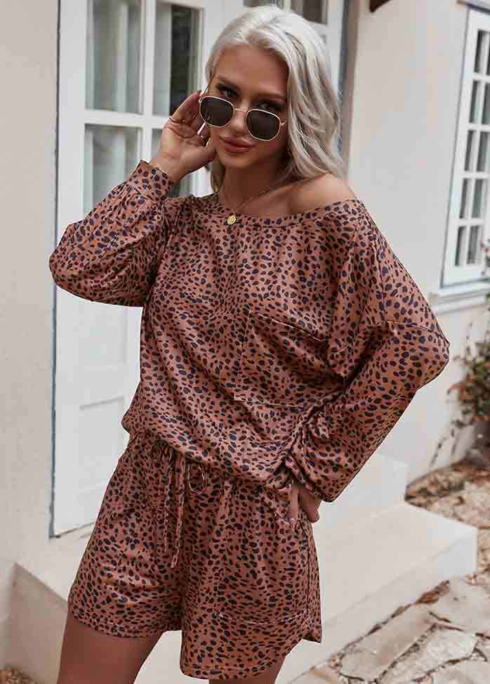Long Sleeve Printed Top And Shorts