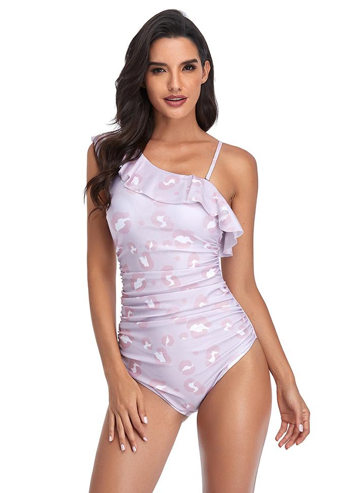 Flouncing Printed One Piece Swimwear