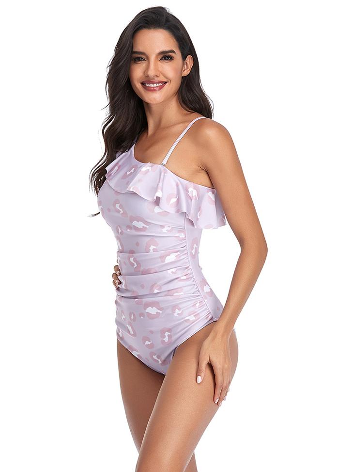 Flouncing Printed One Piece Swimwear
