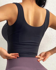 Solid Zip Up High Support Sports Bra