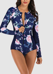 Long Sleeve Printed One Piece Swimwear