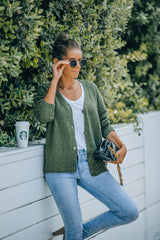 Casual V Neck Button Down Ruffle Sweater