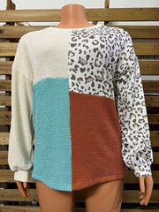 Casual Print O-Neck Long Sleeve Sweartshirt