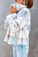 Short Plaid Stitching Cur Coat Tops