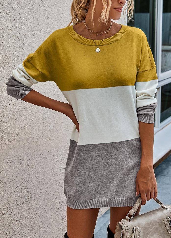 Long Sleeve Striped Round Neck Sweater