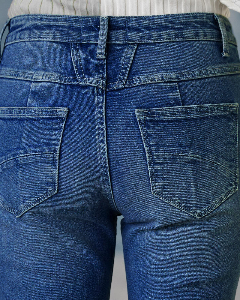 90s Vintage Wide Waistband Flare Jeans