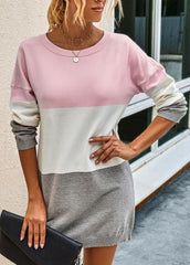 Long Sleeve Striped Round Neck Sweater