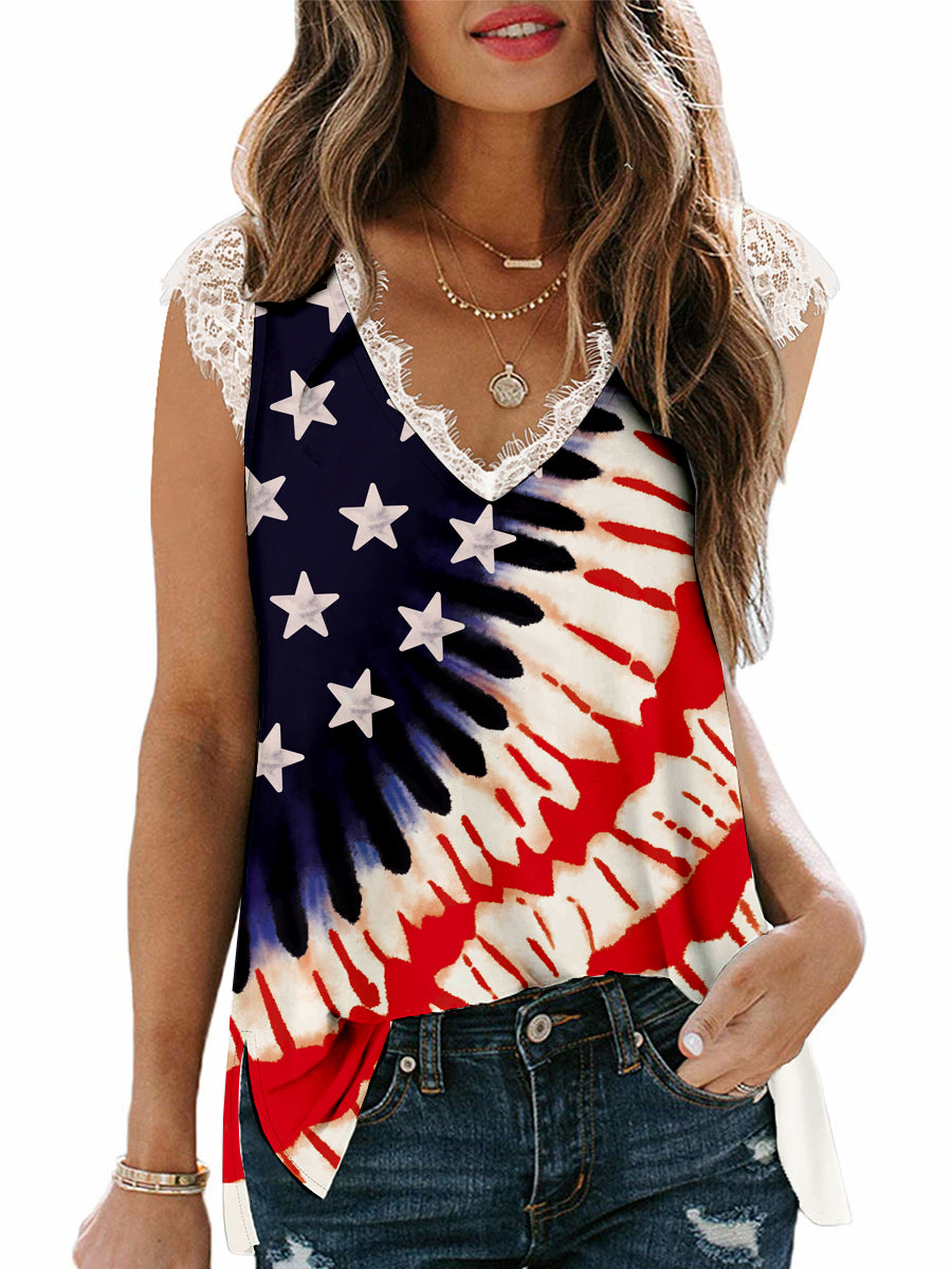 Floral V Neck Sleeveless Cami Tank Top