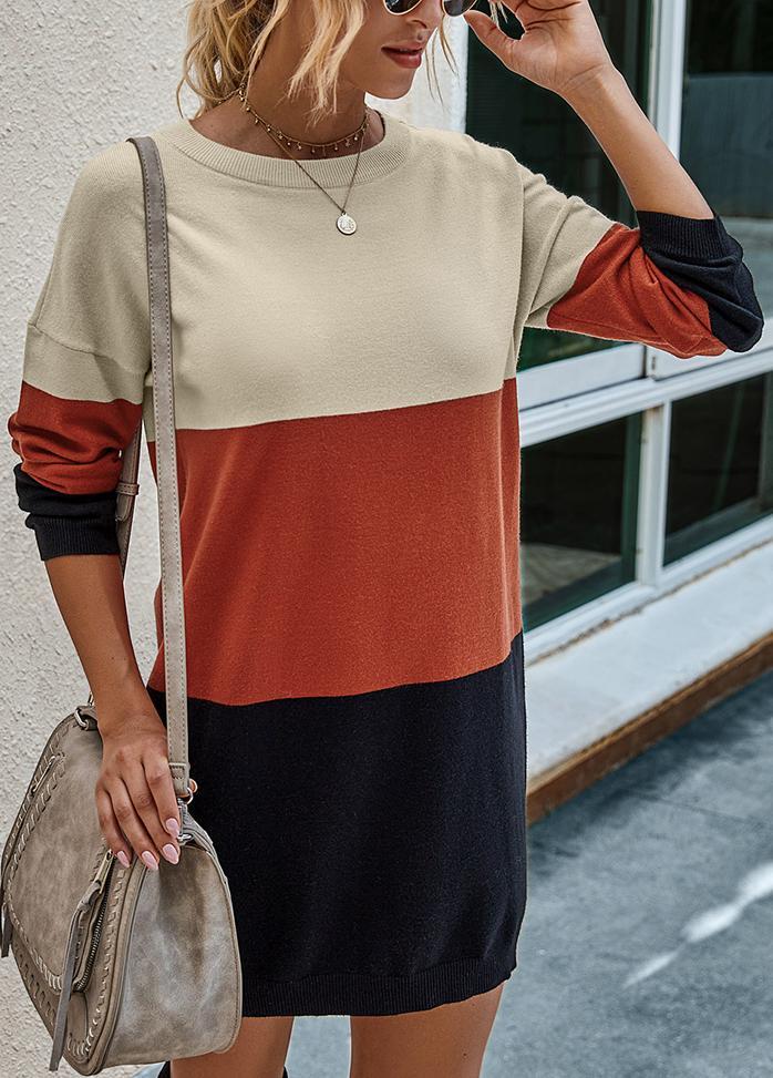 Long Sleeve Striped Round Neck Sweater