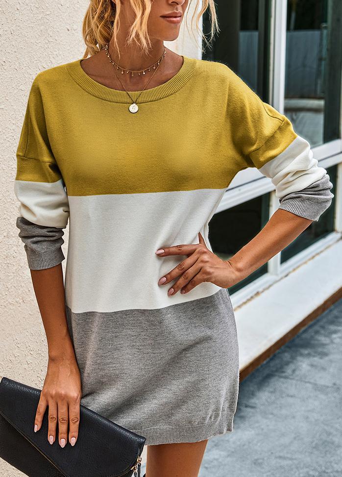 Long Sleeve Striped Round Neck Sweater