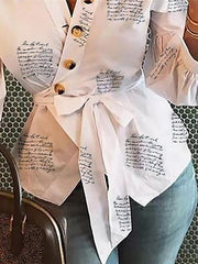 Letter Print Slim Tops