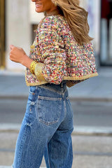 French style tweed cropped top