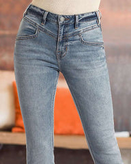 90s Vintage Zip Fly High Waist Flare Jeans