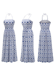 Spaghetti Strap Sleeveless Boho Maxi Dress