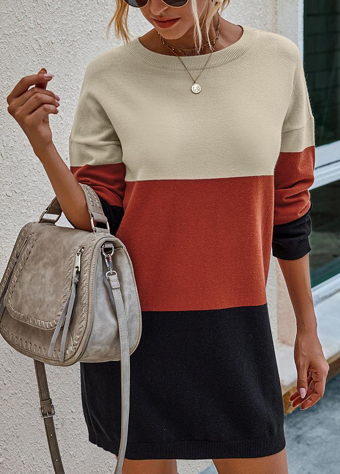 Long Sleeve Striped Round Neck Sweater