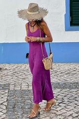 Take The Time Linen Blend Wide Leg Relaxed Jumpsuit