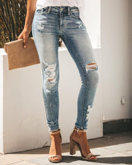 90s Vintage Ripped Skinny Jeans