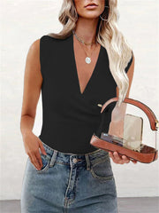Summer Women's Solid Color V-neck Slim Knit Undershirt T-shirt Tops Women Red Black White Khaki S-3XL
