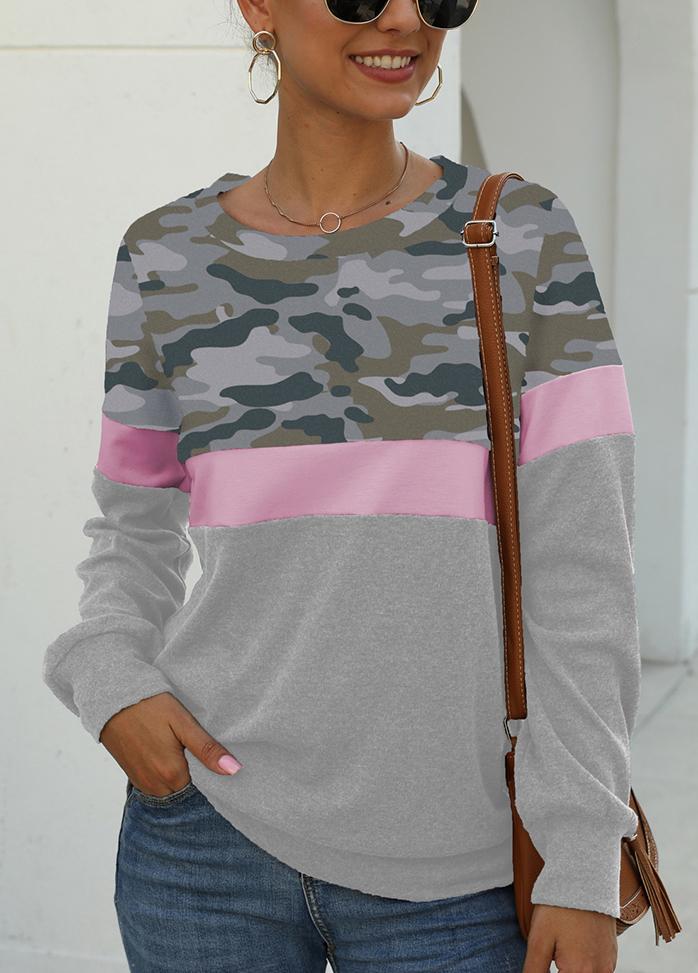 Leopard Print Round Neck Long Sleeve Top