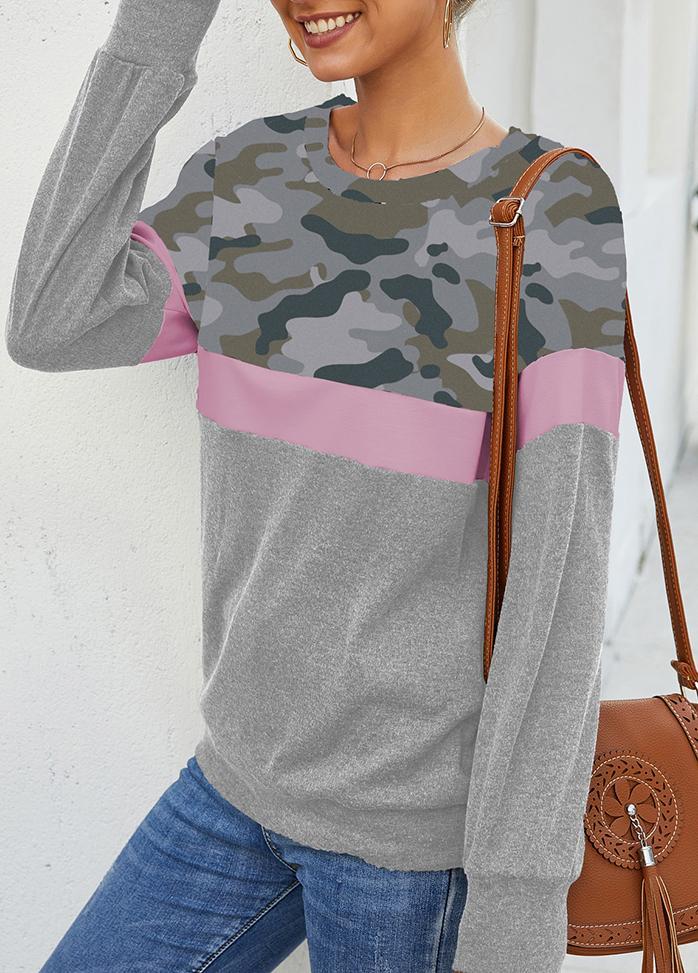 Leopard Print Round Neck Long Sleeve Top