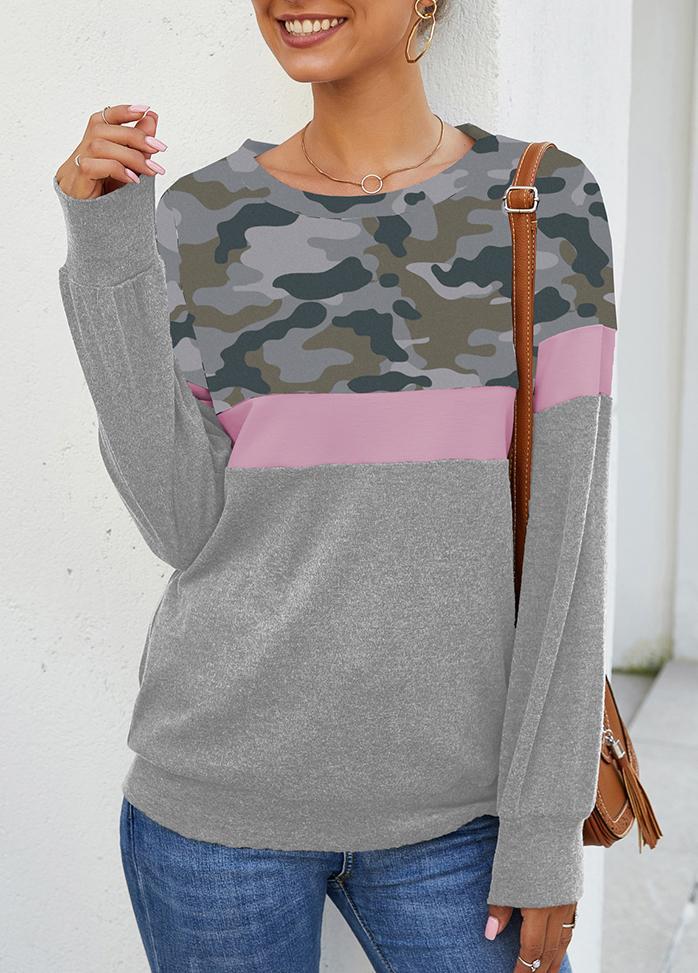 Leopard Print Round Neck Long Sleeve Top