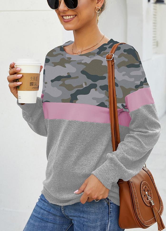 Leopard Print Round Neck Long Sleeve Top