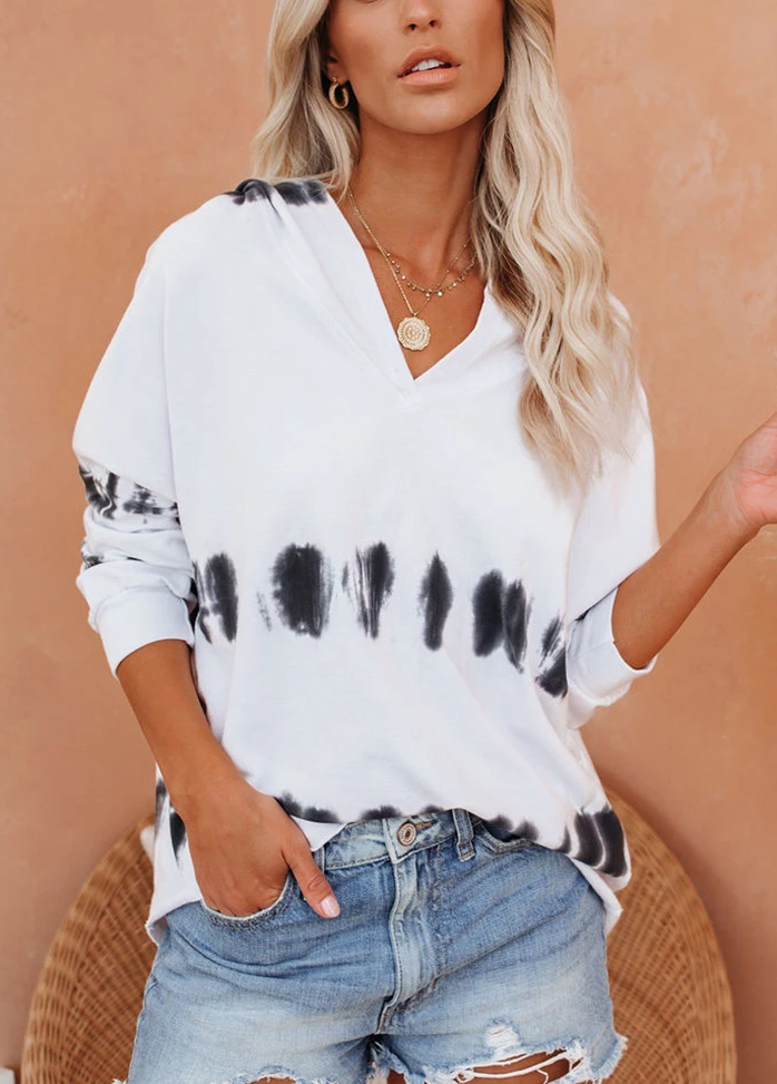 Long Sleeve Printed Casual Hoodie