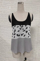 Casual Spaghetti Strap Scoop Neck Knitted Top