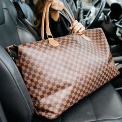 Checkered weekend bag