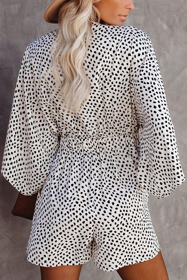 Well Behaved Printed Pocketed Tie Romper